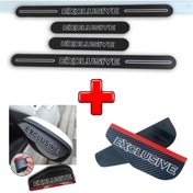 Resim Lazer Store Mini Mini İle Uyumlu CARBON EXCLUSIVE Kapı Eşiği + Ayna Yağmur Koruyucu 