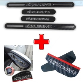 Resim Lazer Store Mini Mini İle Uyumlu CARBON EXCLUSIVE Kapı Eşiği + Ayna Yağmur Koruyucu 