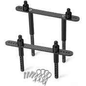 Resim Mufunye 1/10 Rc Crawler Araçlar İçin Ayarlanabilir Ön Ve Arka Kabin Direkleri, Siyah Metal + Karbon Fiber 