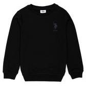 Resim Çocuk Siyah Basic Bisiklet Yaka Sweatshirt 