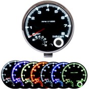 Resim Geeroyoo Evrensel 3.75'' Araç Devir Göstergesi: 7 Renk Led, Vites Işık Göstergesi, Siyah Kadran - Tüm Araçlarla Uyumlu Jzr-gy 