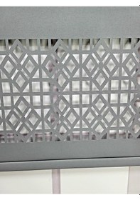 Resim Stor Perde Desenli Lazer Kesim Kalın Kumaşlı Ml104 Antrasit 