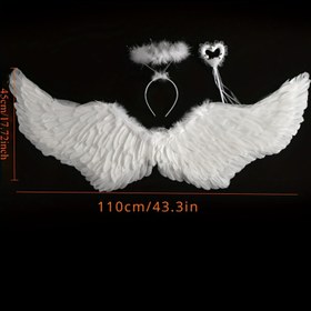 Resim Komersiyel performanslar, sahne malzemeleri, doğum günü, Yeni Yıl, Noel, Bahar Bayramı, düğün ve diğer festivaller için üç parçalı melek kanatları seti 