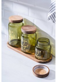 Resim Acar Pierre Akasya Kapaklı Kavanoz Seti Açık Yeşil 