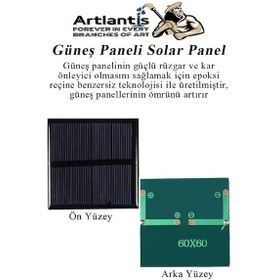Resim Güneş Paneli Solar Panel 6x6 Cm 5.5 Volt 100 Ma 1 Adet Güneş Enerjisi Okul Sınıf Deney Çalışmaları 60x60 Mm 