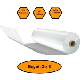 Resim 160 Micron Naylon Örtü, Şeffaf Su Geçirmez Naylon, 2x8 Metre 