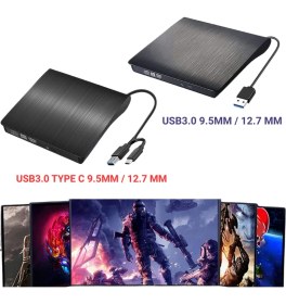 Resim Multizone Harici DVD Rw Taşınabilir Ultra Ince USB 3.0 Type-C Cd/dvd Yazıcı Okuyucu 