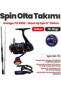 Resim Savage Gear Orange Ltd 4000 Fd Olta Makinesi - Okuma Wave Power 8 0 2.44 Cm 15-40 Gr Spin Kamışı Spin Set -19 