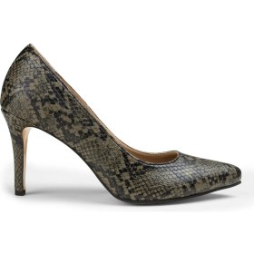 Resim Deery Yeşil Yılan Desenli Kadın Stiletto 