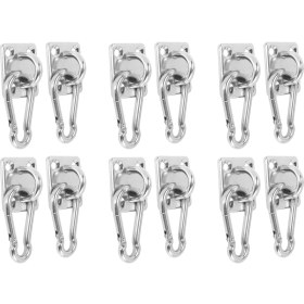 Resim Bueattuh 12 Set Askıda Tavan Duvar Montajı U Şekilli Kancalar Paslanmaz Çelik Hamak Kanca Metal Taban Plakası (Yurt Dışından) 