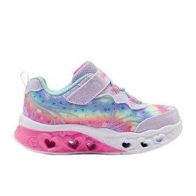 Resim Skechers Flutter Heart Lights Groovy Swirl Kız Çocuk Mor Günlük Ayakkabı 