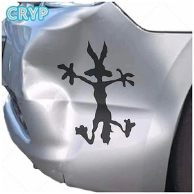 Resim Siyah-20cm-vinil Göçük Onarım Araba Çıkartması Wile E Coyote Çıkartması Motosiklet Yarış Dizüstü Bilgisayar Kask Sör 