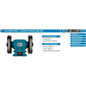 Resim Cat Power Catpower-8601- Zımpara Motoru, 200 Mm, 350w. 