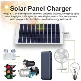 Resim Pazly Sringsun 4,5w 5v Ip65 Su Geçirmez Polisilikon Güneş Paneli, 5v Usb Şarj Cihazı, Mobil Cihazlar İçin Uygun 