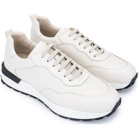 Resim Tamer Tanca Erkek Hakiki Deri Fildişi Sneakers & Spor Ayakkabı 1093 1231 Erk Ayk Y25 Fıldısı Krem 