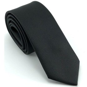 Resim Pierroni Siyah Oxford Desen Slim Kravat Siyah 