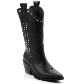 Resim Siyah Hakiki Deri Kadın Bot & Bootie K02041200003 Siyah 