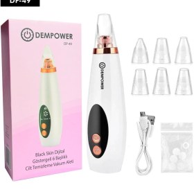 Resim Belle Fusion BFS Dempower Black Skin Dijital Göstergeli 6 Başlıklı Cilt Temizleme Vakum Aleti 