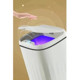 Resim Ronanna Akıllı Teknolojik Sensörlü Çöp Kovası Işık Antibakteriyel Koku Geçirmez Ofis Banyo Mutfak 20L Uv 