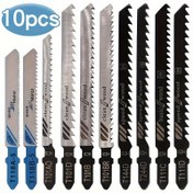 Resim 10 Adet Jigsaw Bıçak Seti - Ahşap, Metal, Plastik İçin İnce & Kaba Dişler - Kenar Çökmesi & Patlamayı Önler 