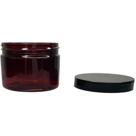 Resim 150ml Kahverengi Akrilik Plastik Krem Kavanozu Siyah Kapaklı, 12 Adet, Krem Kavanozu, Kozmetik Kavanoz, Plastik Kavanoz 