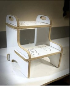 Resim Ahşap Basamak Tabure Çocuk Bebek Banyo Wc Lavabo Merdiven Yükselt 