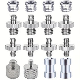 Resim 16/18/20 adet 1/4" ile 3/8" ve 3/8" ile 1/4" Kamera Montaj Dönüştürücü Seti - Tripod için Kamera Montajları ve Kelepçeleri - Kamera Tripod Standı Mikrofon Standı için Kolay Kurulum ve Kullanımı 