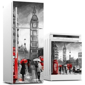 Resim Buzdolabı Ve Bulaşık Makinası Beyaz Eşya Sticker Kaplama Saat Kul (508104593) 