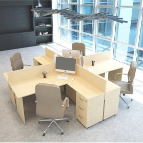 Resim Vena Nil L Workstatıon Dörtlü Çalışma Grubu İstasyonu 