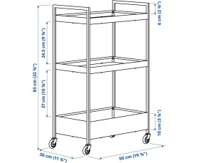 Resim Nıssafors Servis Arabası Açık Yeşil 50,5 x 30 x 83 cm 