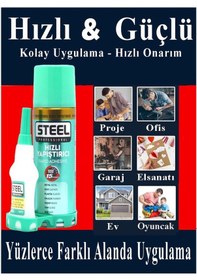 Resim Hızlı Yapıştırıcı Spreyli 200 Ml 4 Adet Activatör Spreyli Mdf Japon Yapıştırıcı Seti Genel Amaçlı Profesyonel Hızlı Yapıştırıcı 