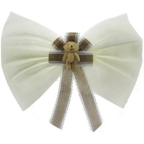 Resim 40x30cm Ayıcık Süslü Kumaş Büyük Fiyonk Yatak Başı 