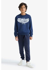 Resim Defacto Erkek Çocuk Regular Fit Bisiklet Yaka Sweatshirt F2841a825aunv241 Lacivert 