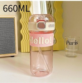 Resim Velvettides Minimalist Plastik Bardak Yaz Walkers Yüksek Yüz Değeri Kız Pipet Kupası Küçük Akıllı Kupa Pembe 660ml 