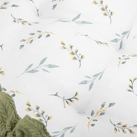 Resim Yuvarlak Babynest - Çift Taraflı - Açık Yeşil Örgü - Yapraklar 