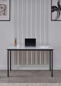 Resim Arpelia Çalışma Masası 125X65 CM LAVA-GRİ,KENARLARI ANTRASİT BANLI 