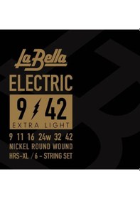 Resim La Bella Hrs-xl Elektro Gitar Teli 09-42 Paslanmaz Çelik Uzun Ömürlü Parlaklık 