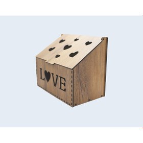 Resim Ahşap Mdf Love Takı Kutusu Çok Amaçlı Kutu 