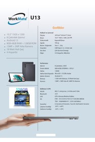 Resim WORKMATE U13 Android Tablet (telefon özellikli) 