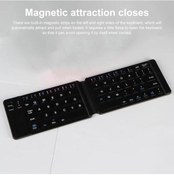 Resim Bluetooth Uyumlu Klavye Ergonomik Şarj Edilebilir Düşük Gürültü Hızlı Tepkili Taşınabilir Aksesuarlar Mini Katlanır Telefon Bilgisayar Klavyesi 