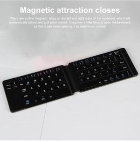 Resim Bluetooth Uyumlu Klavye Ergonomik Şarj Edilebilir Düşük Gürültü Hızlı Tepkili Taşınabilir Aksesuarlar Mini Katlanır Telefon Bilgisayar Klavyesi 