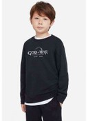 Resim God Of War Baskılı Unisex Çocuk Siyah Sweatshirt (528509124) Siyah 