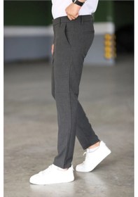 Resim Mero Life Erkek Antrasit Italyan Kesim Slim Fit Kaliteli Esnek Likralı Bilek Boy Kumaş Pantolon Antrasit 