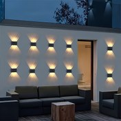 Resim 2 adet dış duvar lambası, güneş enerjili duvar ışıkları, bahçe aydınlatma, ev ve villa peyzaj aydınlatması, küçük yollar, teraslar, bahçeler, yürüme yolları ve koridorlar için uygun dış mekan duvar lambaları 