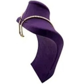 Resim Yerli Üretim Süet Kumaş Mor Renk 24/15 Cm Kolye Gerdanlık Zincir Takı Sergileme Üçgen Mankeni Çok Renkli 