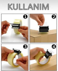 Resim ATLT ATLANTİS BANT KESİCİ APARAT AVUC İÇİ BANT KES APARAT KOLAY YAPIŞTIRMA PAKETLEME KOLİ BANDI KESME APARATI 