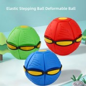 Resim 1 Paket Dönüştürülebilir Uçan Daire Top Köpek Oyuncağı - Elastik Deformasyonlu Dayanıklı Plastik Etkileşimli Evcil Hayvan Arkadaşı Eğitim & Davranış İçin, Çizgili Tasarım 3 Renk (Yeşil/Kırmızı/Mavi), Şarj/Güç Gerekmez, Küçük Köpekler İçin İdeal 