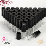 Resim 32 adet/56 adet/paket Şeffaf Cam Parfüm Şişesi 2ml 3ml 5ml 10ml Sprey Şişe Pratik Güzellik Makyaj Yenileme Cam Sprey Şişesi Süper İnce Sis Sprey Şişesi Doldurulabilir Cam Parfüm Şişesi Siyah Uç Plastik Püskürtücü Mini Moda Seyahat 