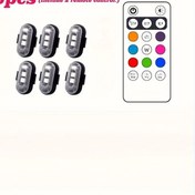 Resim Dashanshop 6 Adet Kablosuz Kumandalı Şarj Edilebilir Rgb Led Dekoratif Işık 