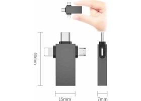 Resim iPhone Type-C Micro Usb USB 3.0 Dişi Mouse Flash OTG Adaptör SX39 